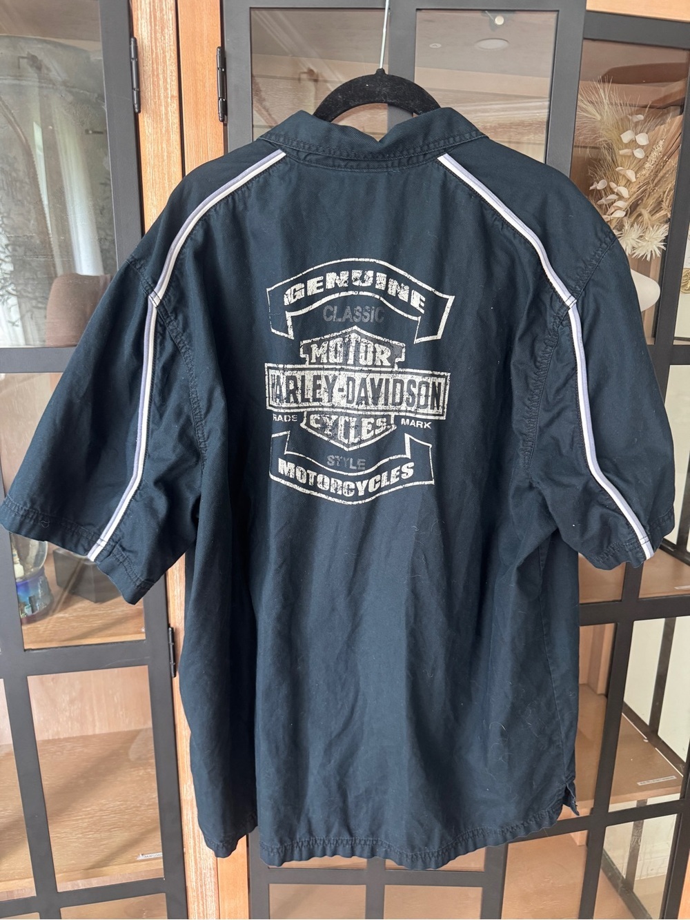 Vintage y2k Harley-Davidson Buttondown Shirt Motorcycle Biker Logo Bowling retro